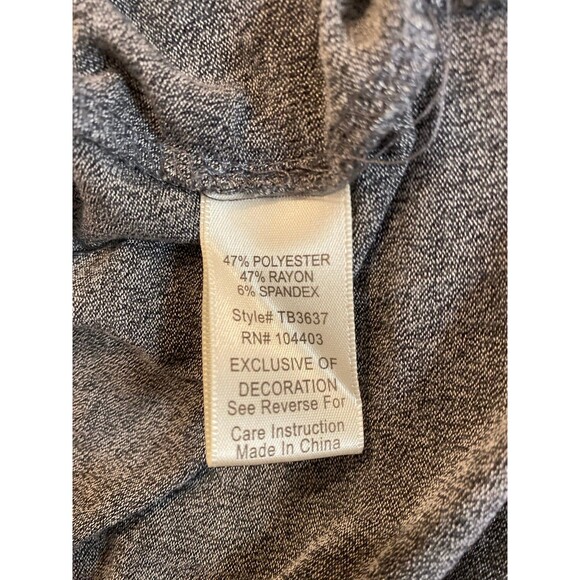 Blu Pepper T Shirt Blouse Size Medium Gray Pullover Patch Elbows Button Sides - Picture 9 of 12